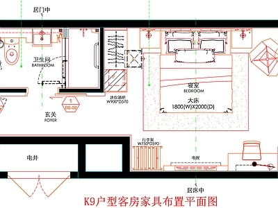 现代工装图库 客房平面布置 房间平面布局 客房平面图 房间 客房 施工图 工装图库