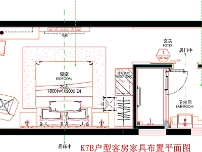 现代工装图库 客房 房间 客房平面图 房间平面布局 客房平面布置 施工图 工装图库