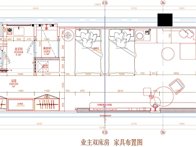 现代工装图库 客房平面布置 房间平面布局 客房平面图 房间 客房 施工图 工装图库