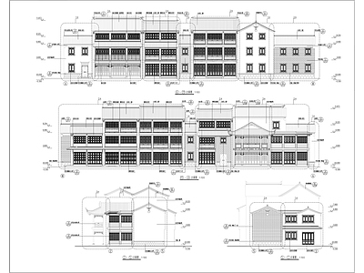 中式商业街 中式商业街 沿街立面改造 餐饮空间 施工图
