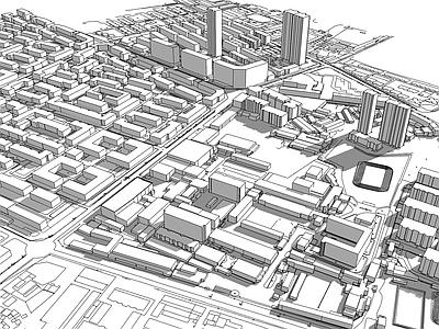 极简鸟瞰规划 城市规划 城市设计 素模鸟瞰