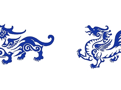 新中式中式铺装 麒麟纹 logo 商标 平面图案