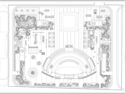 中式广场 广场绿化景观 施工图