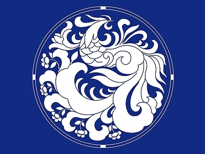 中式铺装 花纹 凤凰纹 中国传统图案 logo 商标