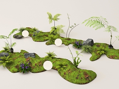 现代其他景观小品 植物组合 小品 微地形 植物堆 造景