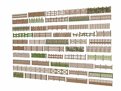 现代原木庭院小品 篱笆栅栏