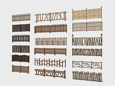 现代原木庭院小品 篱笆栅栏