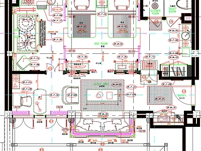 现代工装图库 客房 房间 客房平面图 房间平面布局 客房平面布置 施工图 工装图库