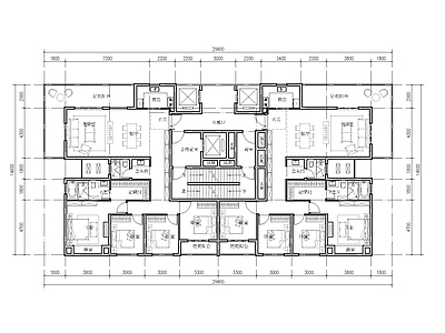 现代住宅楼建筑 超高层2T3 大平层160 施工图