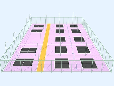 运动器材 匹克球场 粉紫球场 球场 球场配色