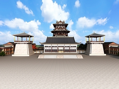 中式古建 古建 楼阁 烽火台