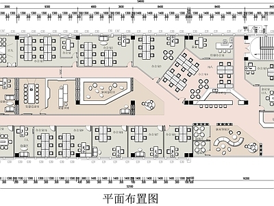 现代整体办公空间 共享办公空间平面 共享办公室平面图 综合办公室平面图 施工图
