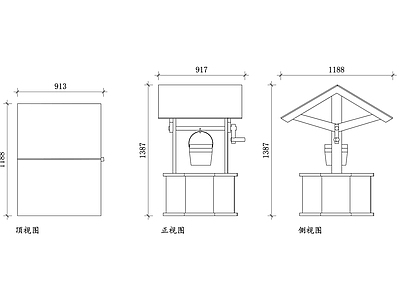 现代庭院 景区许愿井平面图 许愿井布局图 许愿井设计图 许愿井结构图 许愿井位置图 施工图