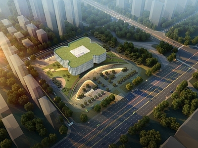现代其他公共建筑 合肥高新市民中心 总平面图 施工图