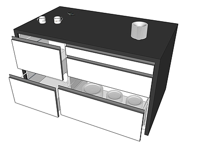 现代橱柜 餐具收纳柜