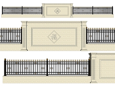 欧式围栏护栏 铁艺栏杆 景墙围墙