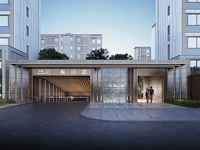 现代小区建筑 龙湖青云阙 入口大堂 豪宅