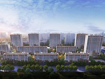 现代小区建筑 天津 龙湖青云阙 住宅小区