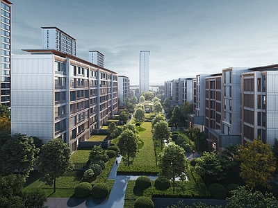 现代小区建筑 天津 龙湖青云阙 高层住宅小区 豪宅洋房
