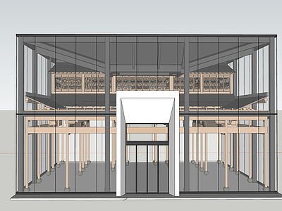 新中式现代风格建筑 茶室 书店 旧房改造 古改造 咖啡厅