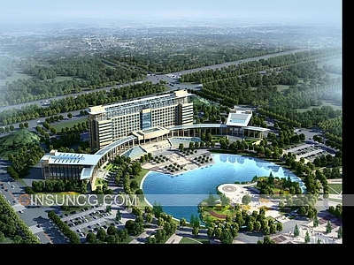 现代其他公共建筑 汉川市民中心 总平面图 施工图