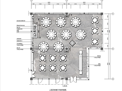 现代欧式中餐厅 200㎡ 宴会厅 施工图