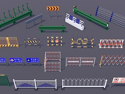 现代围栏护栏 现代 施工 路障防撞栏 隔离栏 交通设施