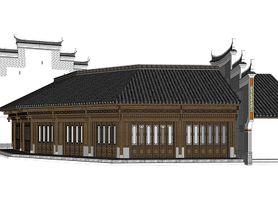 中式风格建筑 明清 复古 文旅 木 坡屋顶