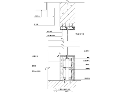 现代其他节点详图 外墙隔墙玻璃节点 施工图