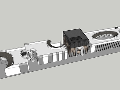 现代新中式其他商业建筑 商业街 商业综合体 书店 展示厅 新中式餐厅建筑