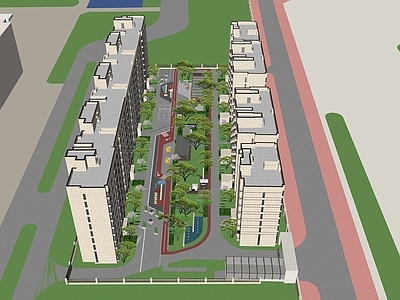 现代简约小区建筑 公寓住宅 现代公寓 公寓景观
