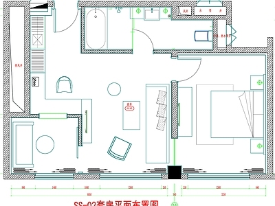 现代工装图库 客房平面布置 房间平面布局 客房平面图 房间 客房 施工图 工装图库