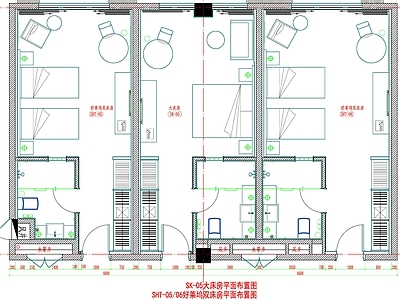 现代工装图库 客房 房间 客房平面图 房间平面布局 客房平面布置 施工图 工装图库