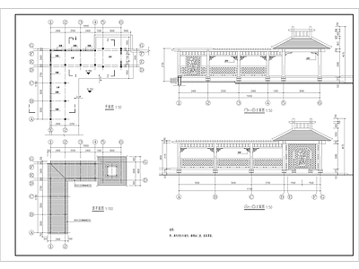 现代中式公园景观 组合廊亭 网红打卡点 施工图