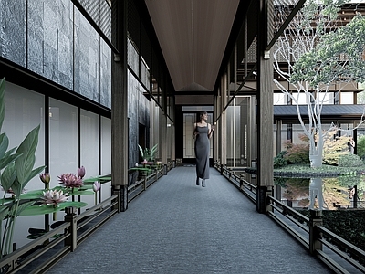 新中式中式小区建筑 建发中式小区 建发建筑