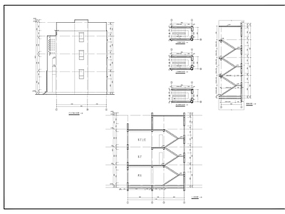 现代别墅建筑 11x10四层房 施工图