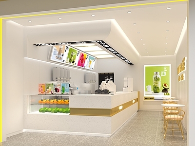 现代简约奶茶店 小吃店街铺 茶饮品牌连锁店铺 品牌店铺头形象 咖啡果茶时尚餐饮 收银操作