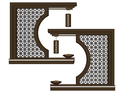 新中式景观灯 庭院灯 灯笼 铝合金屏风 照明灯具 路灯