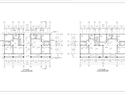 欧式别墅建筑 20x9二层联排 施工图