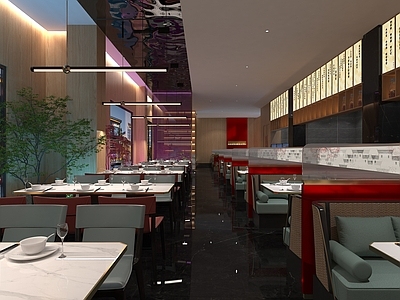 新中式简约中餐厅 新中式 餐饮 中 卡座
