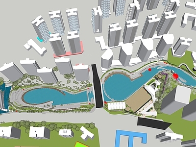 现代景观公园 马场 湖岸 台阶 综合市民公园 公园示范区