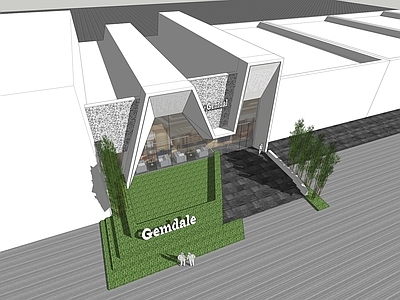 现代风格建筑 营销中心 商业立面 展示中心
