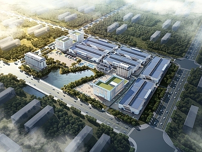 现代厂房 现代工业厂区 现代工业园 现代总部基地 现代产业园