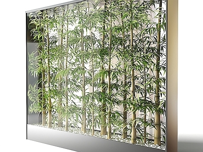 现代其他景观小品 现代竹子植物盆栽