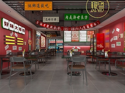 现代快餐店 港式大排档