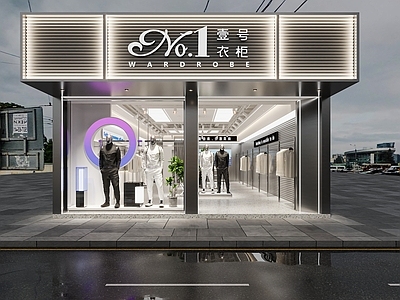 现代极简服装店 时尚男装店设计
