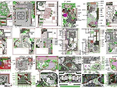 现代庭院 绿化 景观园 园 景观 景观绿化 施工图