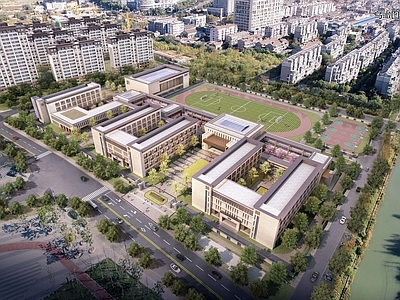 现代学校建筑 中小学平面方案 各层平面 剖面 施工图