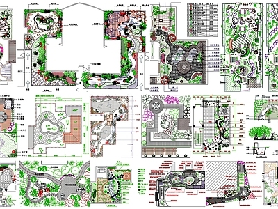 现代庭院 景观绿化 景观 园 景观园 绿化 施工图