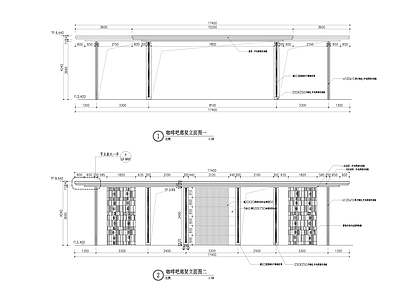 现代廊架 廊架 施工图